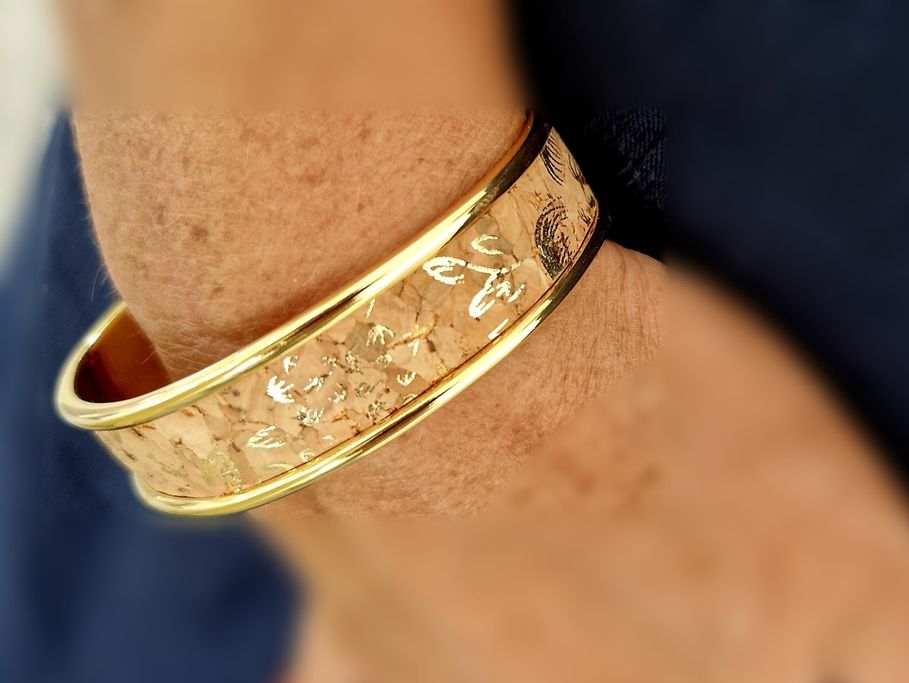 bracelet jonc en liège